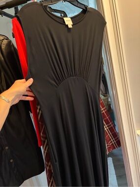 Maeve Black Sleeveless Maxi Dress with Gathered Waist